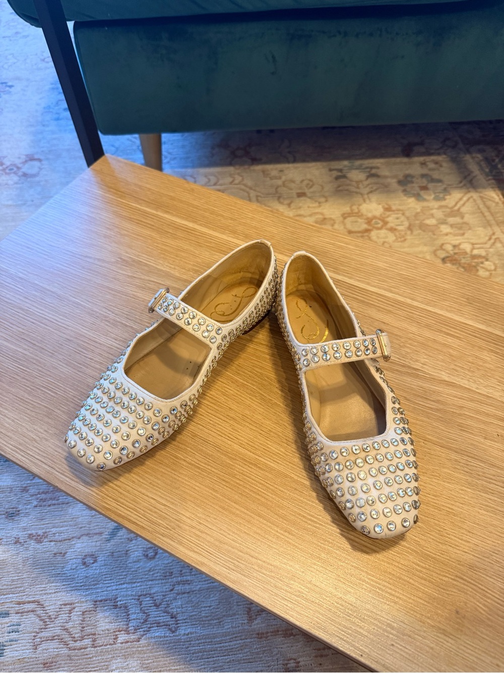 Sam Edelman Cream Studded Mary Jane Flats